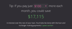 A snapshot from Homebot showing how much a homeowner could save making additional monthly payments.